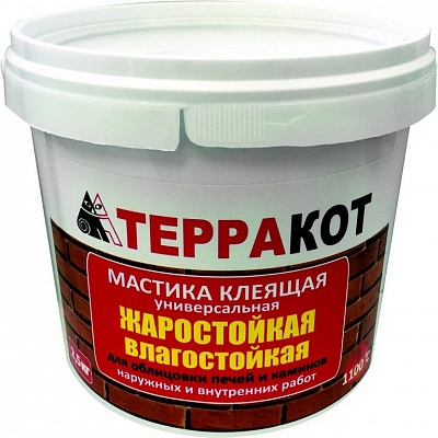 Мастика ТЕРРАКОТ жаростойкая клеящая 2.5 кг Мастика ТЕРРАКОТ жаростойкая клеящая 2.5 кг