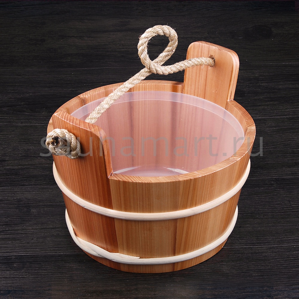 Шайка 4л кедр/ручка канат с пластиковой вставкой Kurase Шайка 4л кедр/ручка канат с пластиковой вставкой Kurase