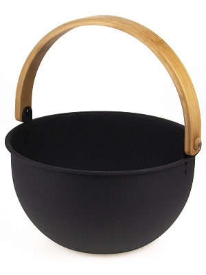 Шайка для бани из нерж.стали BLACK с бабмук. ручкой 4л. AP-062W Kurase Шайка для бани из нерж.стали BLACK с бабмук. ручкой 4л. AP-062W Kurase