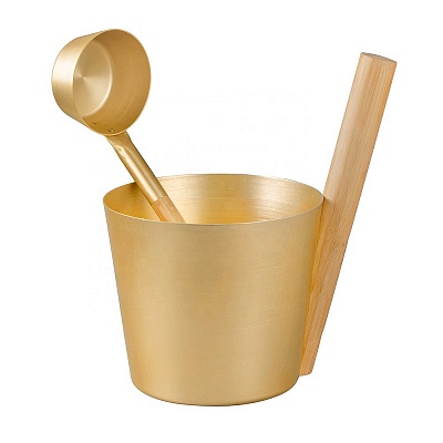 Ушат для бани 5л алюминиевая Шампань Kurase Ушат для бани 5л алюминиевая Шампань Kurase