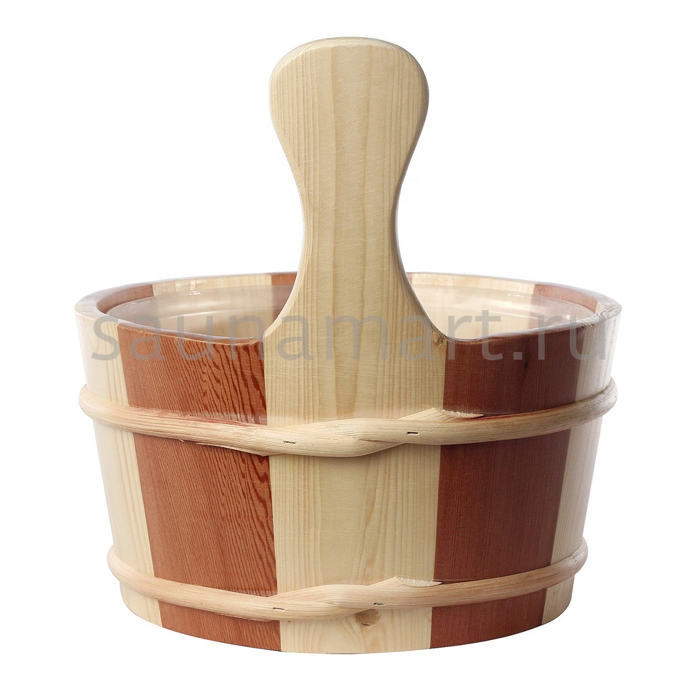 Шайка 4л кедр/сосна с пластиковой вставкой Kurase AP-002W Шайка 4л кедр/сосна с пластиковой вставкой Kurase AP-002W