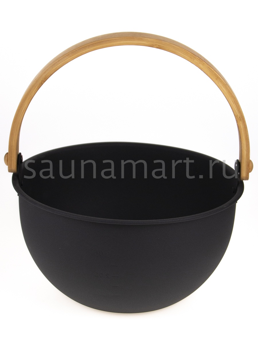 Шайка для бани из нерж.стали BLACK с бабмук. ручкой 4л. AP-062W Kurase Шайка для бани из нерж.стали BLACK с бабмук. ручкой 4л. AP-062W Kurase