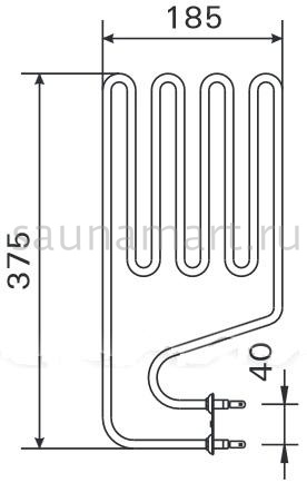 Тэн для электрокаменки Harvia 1500Вт/230В Compact JM25(E) Compact JM30(Е)  Тэн для электрокаменки Harvia 1500Вт/230В Compact JM25(E) Compact JM30(Е)