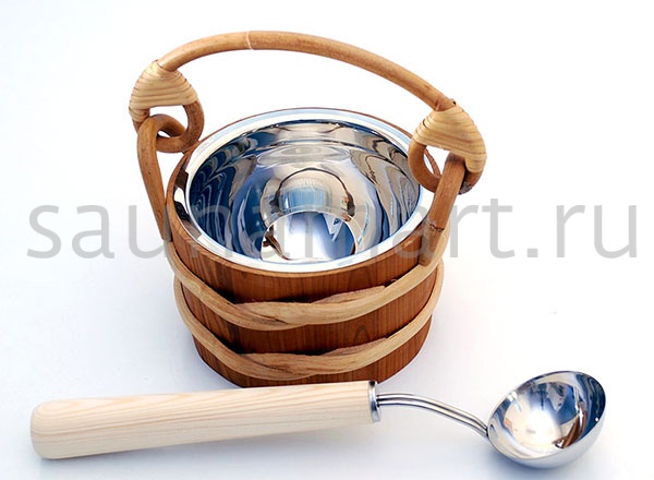 Sawo Ведро деревянное 2л со стальной вставкой из Кедра (D) 321-MD Sawo Ведро деревянное 2л со стальной вставкой из Кедра (D) 321-MD