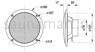 Громкоговоритель Harvia FR16WP 80 W 16 см Громкоговоритель Harvia FR16WP 80 W 16 см