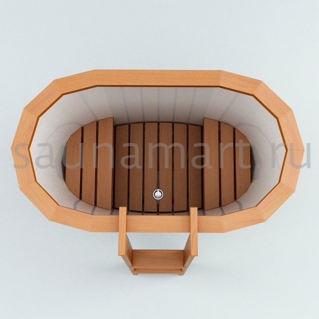 Купель пластиковая овальная 1.3 х0.7 х1.2 лиственница с полимерным покрытием Купель пластиковая овальная 1.3 х0.7 х1.2 лиственница с полимерным покрытием