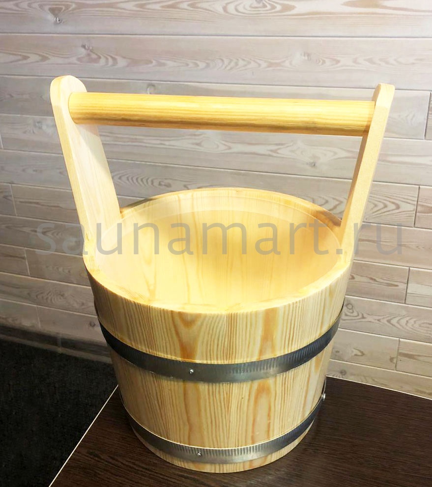 Шайка 7л сосна/гориз. ручка с пластиковой вставкой Kurase AP-023W Шайка 7л сосна/гориз. ручка с пластиковой вставкой Kurase AP-023W